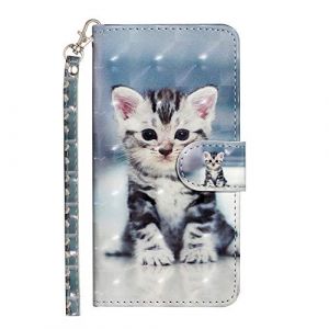 BLOTECH Coque pour Honor 8S/Huawei Y5 2019,Portefeuille Etui Housse pour Honor 8S/Huawei Y5 2019, Housse en Cuir Clapet Case Flip Wallet &Eacute;tui Chat Mignon Motif Carte Pochette Antichoc Bumper (Bolong, neuf)