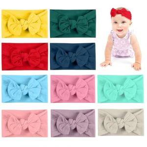 Aolso Bébé Bandeaux en Bébé Fille,10Pièces Bébé Filles Bandeau, Bandeau Cheveux Doux Bandeaux Cheveux Arc Élastiques Bébé bandeaux,Bébé Turban Bandeau élastique pour nouveau-né pour bébé fille (YIJIABAI, neuf)