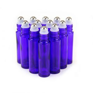 YIZHAO Bleu Flacon Roll On Vide 10ml, Flacon Roll On en Verre, pour Huile Essentielle, Rechargeable, Aromathérapie, Parfum, Massage,avec [Bille en Acier Inoxydable]-24Pcs (One Trillion Network, neuf)