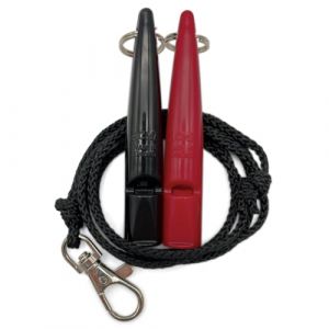 ACME Sifflet pour chien n&deg; 211,5 avec bande de sifflet | En lot de 2 | 2 sifflets avec 2 bandes | Id&eacute;al pour le rappel &ndash; Fort et longue port&eacute;e (noir + rouge carmin) (ROMNEYS, neuf)