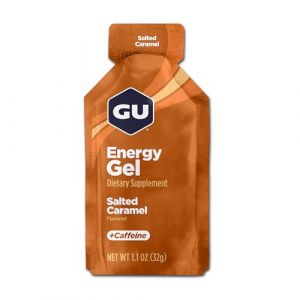 GU ENERGY GEL - Caramel Salé - Boîte de 24 gels - Gel énergétique - Sodium - BCAA - Idéal pendant l'effort 100Kcal (Sports-354, neuf)