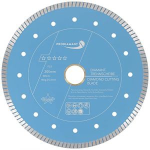 PRODIAMANT Disque diamant Turbo F33 Ø 200 mm x 30 mm avec bague 25,4 mm – Coupe rapide carrelage, céramique, pierre – Pour scie à eau (PRODIAMANT, neuf)
