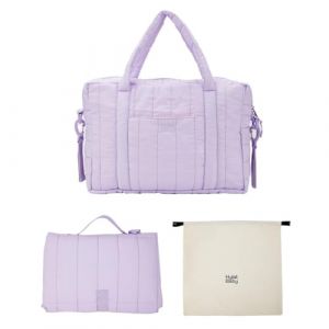 Hylat Baby Sac à langer avec matelas à langer et sac en coton - sac moderne pour couches et affaires de bébé - idéal pour les sorties - Violet (BenBow | Hylat Baby, neuf)