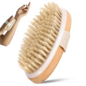 Brosse &agrave; sec pour le corps,Brosse Corps a Sec,Exfoliant et brosse de massage, pour le corps La brosse de bain &agrave; poils exfoliante naturels,Brosse Exfoliante pour Peau S&egrave;che en Poils Naturels (allanshopmam, neuf)
