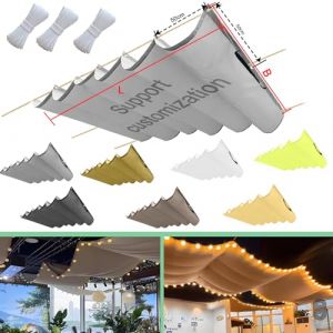 Voile d'ombrage ondulée 250x400cm(BxL) Pare-Soleil rétractable pour pergola Solaire Pare-Soleil Jardin Balcon Toile-Ombrage UV Protection pour Patio Terrasse Extérieur Gris Clair (Mvp-Flei, neuf)