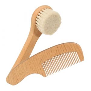 LABRIMP Kit Soin Naissance Garçon Fille avec Brosse Douce à Poils Naturels Peigne Massage Apaisant Brosse Bain à Poils Souples pour Sensible Trousse de Toilette Garçon Fille Complète (Braveforya, neuf)
