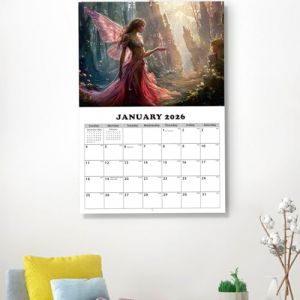 Calendrier Mural F&eacute;es 2026 - Calendrier Mural Mensuel Sc&egrave;nes F&eacute;eriques 2026,D&eacute;cor Journalier D&eacute;coratif Agenda pour Chambre Bureau Cuisine Salle d'&Eacute;tude D&eacute;coration (liangpudian, neuf)