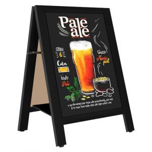 VAIIGO Tableau Ardoise Magnétique Double Face 43x65 cm - Chevalet Stop Trottoir Anti-Basculement en Bois avec Support Central Pliable - Tableau Noir et Panneau de Trottoir pour Restaurant, Café, Bar (WIIGO, neuf)