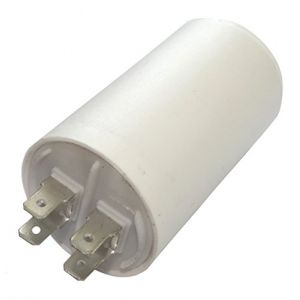 AERZETIX - Condensateur Permanent de Travail pour Moteur - 20µF 450V - ⌀40/70mm - à 4 cosses - Corps en Plastique Cylindrique Blanc - C18632 (VENDEUR FRANCAIS, neuf)