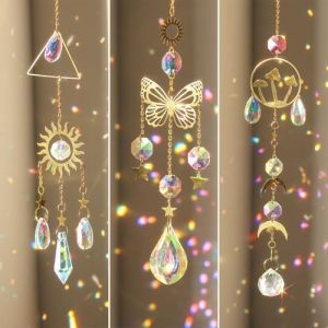 Lot de 3 attrape-soleil en cristal arc-en-ciel - Pendentif papillon - Décoration de fenêtre à suspendre - Pour fenêtre, maison, jardin, fête, mariage, décoration de maison, jardin (3, champignon) (barbie88, neuf)