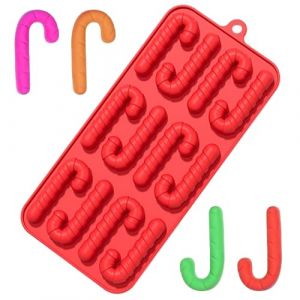 QZKJQDD Moule en Silicone de Noël - Canne à Sucre, Arbre de Noël, Moule à Savon Époxy, Bougie de Soja, Plâtre, Bricolage (QIANZHE., neuf)