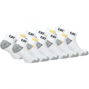 Caterpillar 12 Pairs CAT WORK SNEAKERS Baskets de travail Chaussettes de baskets Chaussettes de travail femmes hommes Chaussettes d'affaires bas taille 39-50 (43-46, 12 Pairs Blanc) (ST-Deals, neuf)