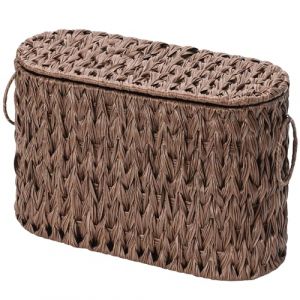 GRANNY SAYS Panier de rangement pour papier toilette avec couvercle, porte-papier toilette tissé, organiseurs de salle de bain imperméables et de rangement, panier en osier pour rangement de salle de (SEMPERFUN, neuf)