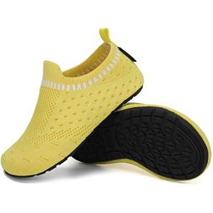 SAGUARO Chaussons Enfants Chaussettes Antidérapantes pour Garçons Chaussures de Sport avec Semelle Jaune 18/19 EU (Geomelu, neuf)