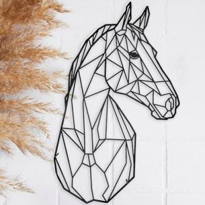 keluly Décoration en métal Sculpture murale flottante avec ombres en acier (43 x 31 cm., Cheval), pour Salle de séjour (ASTERIDEO, neuf)