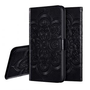 IMEIKONST Zenfone Max Pro (M1) ZB601KL &Eacute;tui Embossed Cuir Premium Flip Porte-Cartes de Cr&eacute;dit Portefeuille Magn&eacute;tique Stand Housse Coque pour ASUS Zenfone Max Pro (M1) ZB601KL Mandala Black LD (IMEIKONST, neuf)