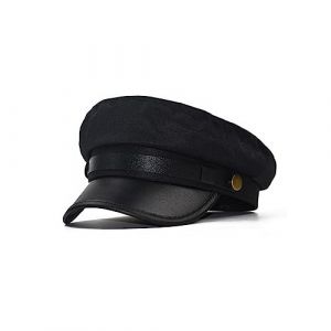 VASANA Casquette de conducteur Noir Vintage Classique b&eacute;ret point&eacute; Capitaine Casquette de Marin adapt&eacute; pour Chauffeur de Taxi Uniforme (Eooy, neuf)