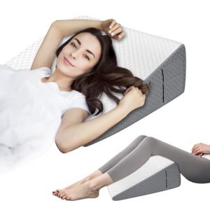 Coussin Incliné pour Lit,Oreiller Triangulaire Ergonomique en MéMoire De Forme pour L'ApnéE du Sommeil, Lire, Maux De Dos, Douleurs Aux Jambes, BrûLures D'Estomac, Reflux Acide,Cale Dos en Mousse (marketretro, neuf)
