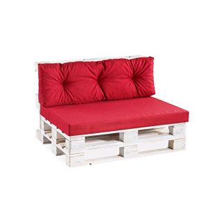 Gutekissen Coussins pour palettes Coussins pour palettes PPF (Coussin d'angle 60x40 matelass&eacute;, Rouge) (FavreShop, neuf)