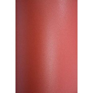 Netuno 100x papier rouge nacré 120g A4 210 x 297 mm Aster Metallic Ruby papier métallisé brillant pour scrapbooking bricolage DIY décoration travaux manuels invitations mariages anniversaires (netuno, neuf)
