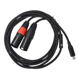 Homirty 2m Type C Mâle vers XLR Mâle Cable, Câble de USB C vers Double XLR, Type C Entrée vers Double Sortie XLR Mâle Câble Audio, Câble de Sortie Stéréo USB C Mâle vers XLR Mâle pour Amplificateur (sacrejin, neuf)