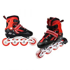 OHMG Rollers Adultes à Taille Réglable,Roller en Ligne,Roller Enfants Garçons et Filles à partir,Rollers Femmes et Rollers Hommes,Rollers Haute Qualité pour Débutants,Lumineux LED,Respirant (jusiZL, neuf)