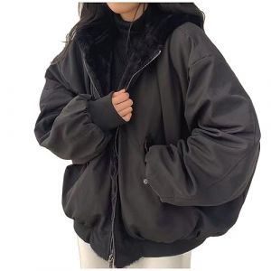 Manteau Femme Hiver Veste Polaire Double Face pour Femme éPaissir en Fausse Fourrure Hiver Chaude Manteau en Peluche Veste Parka à Capuche Blouson Deux Côtés Avec Poches Automne Hiver Chaud Noir M (SHONTON, neuf)
