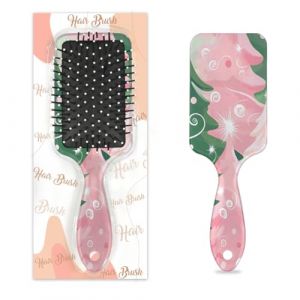 Entemne Brosse &agrave; cheveux pour femmes, hommes, filles, gar&ccedil;ons, rose, vert, arbres de No&euml;l, brosse de massage du cuir chevelu, peigne &agrave; coussin d'air pour cheveux humides et secs, d&eacute;m&ecirc;lant, brosses &agrave; (HHengY, neuf)