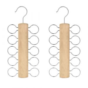 Porte &Eacute;charpe, Porte Foulard, 2 Pi&egrave;ces Cintre D'&Eacute;charpe, Porte Cravate, Support &Eacute;charpe, Cravates Bois Cintre, Support Organisateur de Placard Multifonction pour Foulards,Cravates,Ceintures,Ch&acirc;le (Fredeom, neuf)