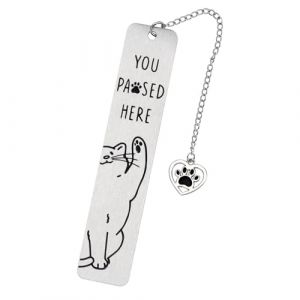 Marque-Page Chat Mignon, Marque-Pages en Alliage de Zinc avec Empreintes de Pattes Chaton Cadeaux pour Les Amoureux Des Chats Marque-Pages Amusants pour Chaton Accessoires Lecture (Style D) (YESIONG, neuf)