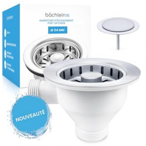 B&auml;chlein Ensemble d'&Eacute;vacuation Pop Up pour &Eacute;vier [&Oslash; 114mm, avec Trop-Plein], Pop Up est D&eacute;sormais Destin&eacute; aux &Eacute;viers de Cuisine, aux &Eacute;coulements d'&eacute;vier en INOX Poli et aux Vannes &agrave; Panier (B&auml;chlein&reg; FR, neuf)