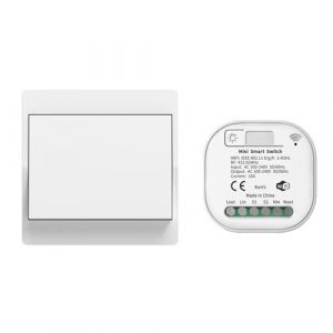 HYHIOTS RF433 Kit Interrupteur Sans Fil, Va et Vient Sans Fil Sans Pile, Application et commande vocale sans fil - &Eacute;metteur de s&eacute;curit&eacute; et contr&ocirc;leur de r&eacute;cepteur (HYHIOTS SMART LIFE, neuf)