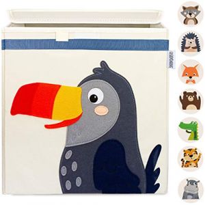 GLÜCKSWOLKE Boite de Rangement Enfant - 15 Motifs I Coffre à Jouet I Caisse Cube (33x33x33) I Bac à Jouets avec Couvercle - Chambre Bebe I Organisateurs pour Salle de Jeux I Jungle Animaux (Toucan) (Glückswolke, neuf)