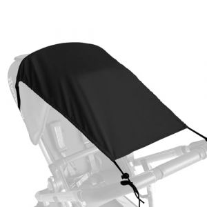 Bighan Pare-Soleil Universel pour Poussette Noir - Protection UV, Toit Anti-UV Flexible et Ajustable pour Nacelle de Bébé, Bache Imperméable et Respirante (Bighan.All, neuf)