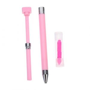 WRITWAA Stylo Perforateur Diamant pour Nail Art Taille Standard Rotatif Plastique Rose Cire Douce pour D&eacute;coration D&rsquo;ongles et Peinture Diamant DIY (Saieli, neuf)