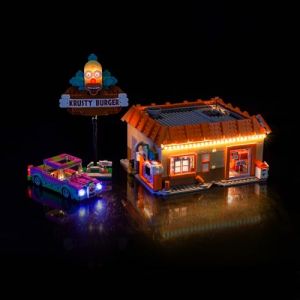 Kit d'&eacute;clairage t&eacute;l&eacute;commande compatible avec Lego The Simpson : Krusty Burger 10352 (pas de mod&egrave;le), kit d'&eacute;clairage LED compatible avec Lego The Simpson : Krusty Burger Creative Toy (BrickBling Lighting, neuf)