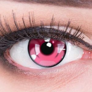 MeralenS Lentilles de contact color&eacute;es Anime Arc 3 rose rose Lentille &agrave; motif souple pour robe chic costume cosplay carnaval Halloween 2 pi&egrave;ces 1 paire de lentilles de couleur rose sans correction (GlamXtensions, neuf)