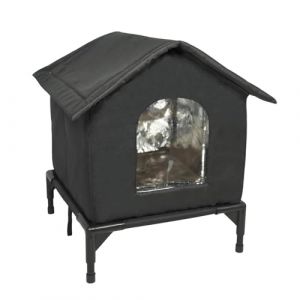 MagiDeal Maison Chat Ext&eacute;rieur, Niche pour Chat Exterieur, Cabane Chat Exterieur Hiver et Pluie, Abri Isol&eacute; et Coupe-Vent en Tissu Oxford, Tente Chaude pour Animaux Domestiques Errants, S Black (Grand Plaisir 360, neuf)