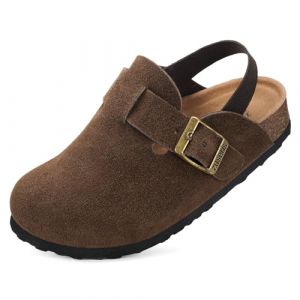 Mules Fille Sabots Gar&ccedil;on Chausson Enfant Pantoufle b&eacute;b&eacute; Antid&eacute;rapants Chaussures de Jardin Semelle en Li&egrave;ge Sandales Caf&eacute; 20-21 EU=&Eacute;tiquette: 130 (EVIICC, neuf)