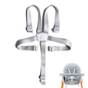 Harnais Chaise Haute Bebe,Ceinture de S&eacute;curit&eacute; B&eacute;b&eacute; Si&egrave;ges Sangle Poussette Confort Ceintures 5 Points R&eacute;glable Chaises Hautes Sangles Securite Confortable High Chair Safety Belts,pour Siege (Blanc) (CARTOLOGY DIRECT S.R.L., neuf)