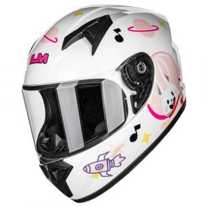 ILM Casque Moto Intégral Enfant Full Face pour Garçon et Fille ECE Model MF521,Lapin Espace,XL (ilovemotor, neuf)