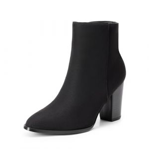 DREAM PAIRS Bottine Femme avec Talon Bloc Haut &Eacute;l&eacute;gante Bottes de Cheville Confortable,Size 39,Su&egrave;de/Noir,ANITA (dreampairsEU, neuf)