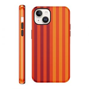 Yirlbey 2 in 1 Coque pour iPhone 14 / iPhone 13 6,1", Aesthetic Rouge Jaune Orange Stripes Striped Motif Dessin &Eacute;tui Silicone Fine TPU pour Femmes Filles Antichoc Housse Protection Cover Bande Case (XUPINBO, neuf)