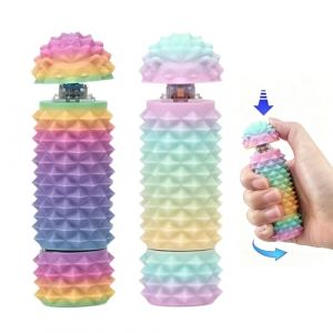 GREATRICH 2 Pi&egrave;ces Anti Stress Enfant Fidget Toys, Jouet Sensoriel &agrave; Picots pour Objet Anti Stress,TDAH Enfant Outils, B&acirc;tonnets de Massage, TDAH Adulte, Arc-en-Ciel (GREATRICH, neuf)