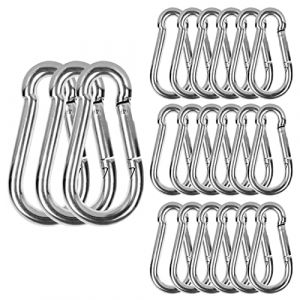 SENENQU M6 Mousqueton Acier Galvanis&eacute;, 60 PCS Mousqueton de Fixation pour Charges Lourdes - Capacit&eacute; de Charge de 120 kg/260 LB, Crochet Mousquetons Balancoire - 60mm x &phi;6 mm (SENENQU, neuf)