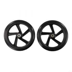 GLFLOW 2PCS Roues de Trottinette Freestyle Fivestar Pro Diam&egrave;tre 125-200mm, Roues en PU Silencieuses pour Roller Skate Wagon Cart Trolley Set de Remplacement (200mm*40mm noir) (shunshunyi, neuf)