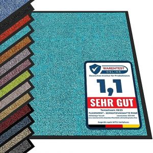 etm | Paillasson, Tapis d'entrée | Antidérapant, Couleur Unique | Produit de qualité | Tapis d'entrée Lavable | Turquoise, 90 x 120 cm (MEISTEREI, neuf)