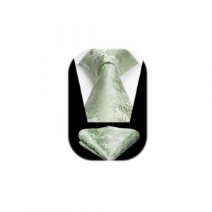 HISDERN Cravate et mouchoir de mariage pour homme Motif pied-de-poule &agrave; carreaux Cravate et carr&eacute; de poche, taille unique (hisdern, neuf)