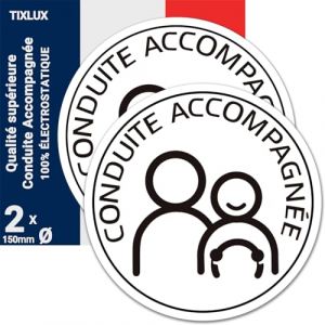 Tixlux Conduite Accompagnée Électrostatique, 2PCS Disque Conduite Accompagnée Auto, A Apposer sur Le véhicule, Disque Electrostatique, Ø 15cm (SOHAILA, neuf)