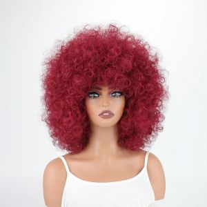 Perruques Afro pour Femmes, Perruques Synthétiques Afro Bouclées Douces et Moelleuses Sans Colle Perruques Crépues Bouclées 70S Cosplay ou Usage Quotidien(99j) (TaiYuanDengLinDianZiShangWuYouXianGongSi, neuf)